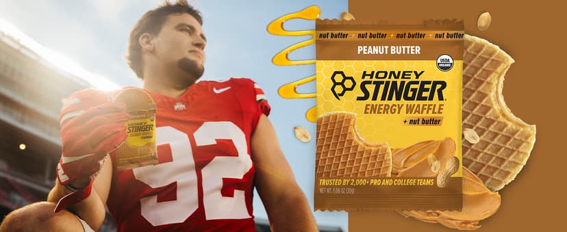 Honey Stinger Organic Honey Waffle, Energy Stroopwafel for Exercise, Endurance and Performance, Sports Nutrition for Home & Gym, Pre and Post Workout, 16.96 Ounces (Pack of 16) B004F1LNDI