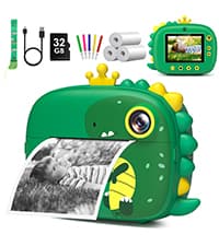 Kids Camera Instant Print, Christmas Birthday Gifts for Girl Boys 3-12 Years Old, FHD Selfie Digital Video Cameras Toddler 3 Rolls Print Paper & 32G Card (Blue) B0CSYC751H