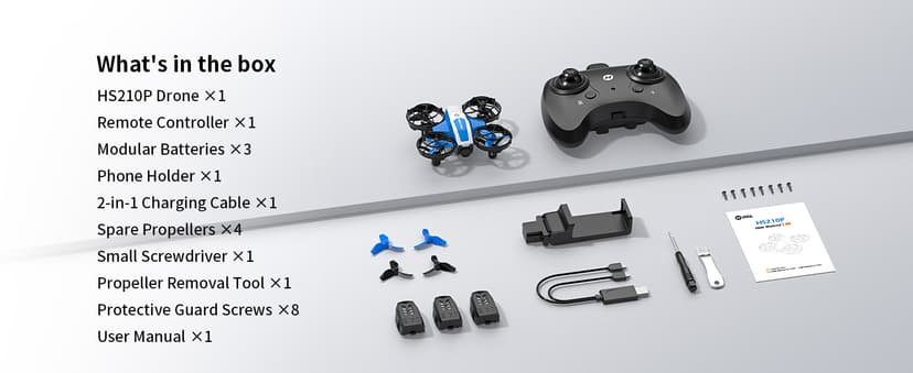 Holy Stone Mini FPV Drone with 1080P HD Camera for Kids & Beginners, RC Nano Quadcopter with Optical Flow Hover, Gesture Control, 3D Flips, 3 Batteries, Great Gift Toy for Boys and Girls, HS210P Blue