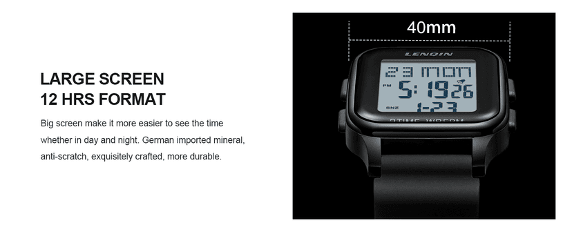 LN LENQIN Mens Digital Watch Ultra Thin Minimalist Sports Waterproof Digital Watches Men Outdoor Wrist Watch for Men with LED Backlight Timer Alarm Date
