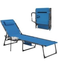 Outsunny Folding Chaise Lounge Pool Chairs, Outdoor Sun Tanning Chairs with Pillow, Reclining Back, Steel Frame & Breathable Mesh for Beach, Yard, Patio, Green