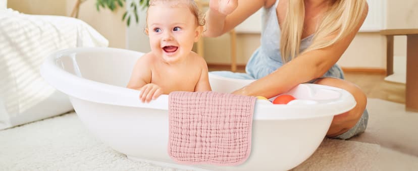 Looxii Muslin Burp Cloths Baby Girl 6 Pack - 20" x 10" - Ultra Soft & Absorbent, 6-Layer 100% Cotton for Spit Up & Drool- Gentle Baby Burping Cloth, Newborn Essentials Shower Gift Girl, Gradient Pink