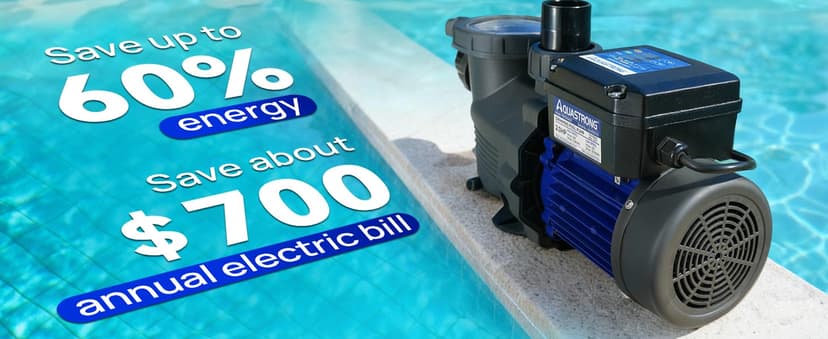 AQUASTRONG In/Above Ground Pool Pump, High Flow (Dual Speed with Timer, 2HP, 115V, 5186 GPH)