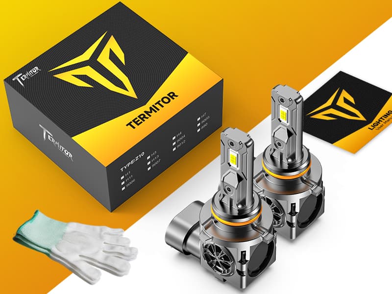 Termitor 2026 Latest 9006 HB4 Bulbs, 50,000LM 1200% Brightness, 6500K Cool White, 80000Hrs Lifespan, 1:1 Size Plug and Play, CANbus Ready, Fog Light Replacement, Pack of 2