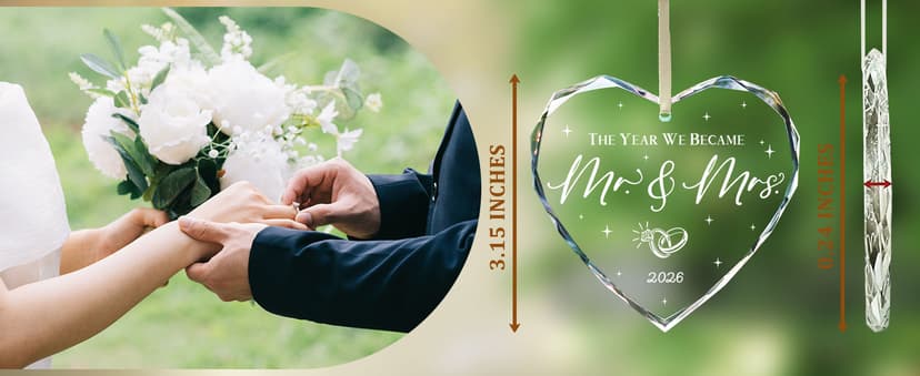 Mr and Mrs Gift for Newlywed, Future Mr Mrs - Just Married Party Decoration Christmas Glass Ornament - Wedding Registry Ideas Wedding Gift for Couples 2026 Bridal Shower Gift for Married Newlywed B0FW4YQ8FM