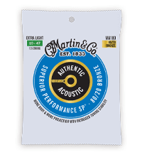MARTIN Authentic Acoustic Guitar Strings, Superior Performance Light 12-54, 80/20 Bronze
