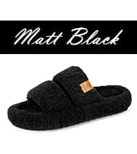 Machine-washable, Gifts, Memory Foam, Anti-slip Sole, Lightweight, Indoor and Outdoor, Cozy EverFoams Womens Fuzzy Open-toe Slippers Memory Foam Indoor House Shoes B0CLGNYKFR