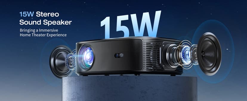 4K Projector with Wifi and Bluetooth, ELEPHAS Outdoor Movie Projector with NETFLIX/Prime Video/YouTube Built-in, 100,000+ Apps Supported, Video Projector Compatible with HDMI/USB/iOS/Android/Windows