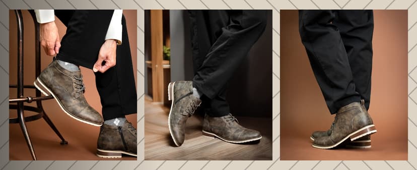 Ferro Aldo Men's Ankle Boots | Lace-Up Cap Toe Chukka Style Dress Boot | Casual Fashion for Work