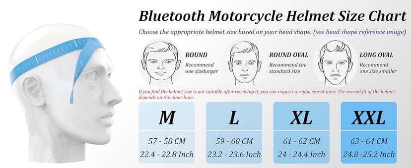 Bluetooth Motorcycle Helmets DOT Approved, Flip-Up Full Face Modular Helmet with Dual Visors, Noise Cancelling Dual Speakers for Adults