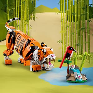 LEGO Creator 3 in 1 Majestic Tiger Building Set, Transforms from Tiger to Panda or Koi Fish Set, Animal Figures, Collectible Building Toy, Gifts for Kids, Boys & Girls 9 Plus Years Old, 31129 B09FM57L7B