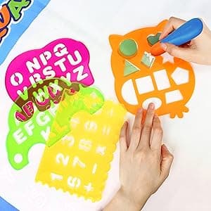 Water Doodle Mat - Kids Painting Writing Color Doodle Drawing Mat Toy Bring Magic Pens Educational Toys for Age 2 3 4 5 6 7 Year Old Girls Boys Age Toddler Gift