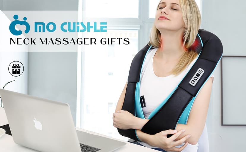 Mo Cuishle Shiatsu Neck and Shoulder Massager with Heat – Deep Kneading Massage for Relaxation – Ideal for Christmas, Mother's Day, Father's Day, Gifts for Men, Women, Mom and Dad