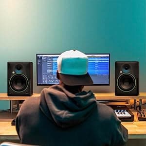 Mackie CR3.5 3.5" Creative Reference Powered Studio Monitors with Tone Knob and Location Switch — Active Speakers for Music Production, Desktop Computer, Gaming, HiFi Listening