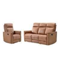 CANMOV Swivel Rocker Recliner, Glider Rocking Chair, Nursing Chairs Swivel Glider Recliners with Soft Backrest, Leathaire Manual Reclining Sofa for Living Room Bedroom Apartment, Brown