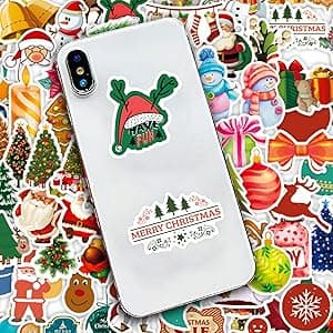 100PCS Christmas Theme Stickers, Non-Repeating Vinyl Waterproof Holiday Stickers, Holiday Gifts for Kids and Teens, Xmas Party Favorite, Stocking Stuffers for Kids Toddlers Teens Boys Girls