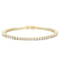 PAVOI 14K Gold Plated 3mm Cubic Zirconia Classic Tennis Bracelet | Gold Bracelets for Women | Size 6.5-7.5 Inch
