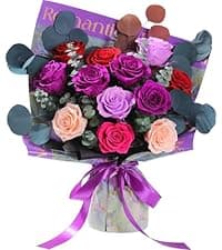 lovenfold Flowers for Delivery,Preserved Flowers Bouquets,Purple Rose Bouquets That Last 1-3 Years,Birthday Flowers Gifts for Women Mom Grandma Wife Friends