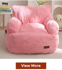 MAXYOYO Kids Bean Bag Chair, Floral Shaped Bean Bag Sofa, Plush Faux Fur Toddler Couch with Petal Backrest for Boys Girls, Stuffed Cozy Sofa for Nursery, Bedroom, Pink
