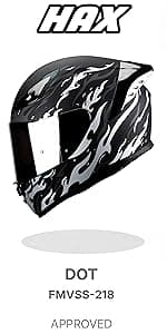 HAX Onix Full Face Motorcycle Helmets DOT Approved, Pinlock Ready & Intercom Slot , Motorbike Powersports Street Racing for Men Women(Pearl White, L)