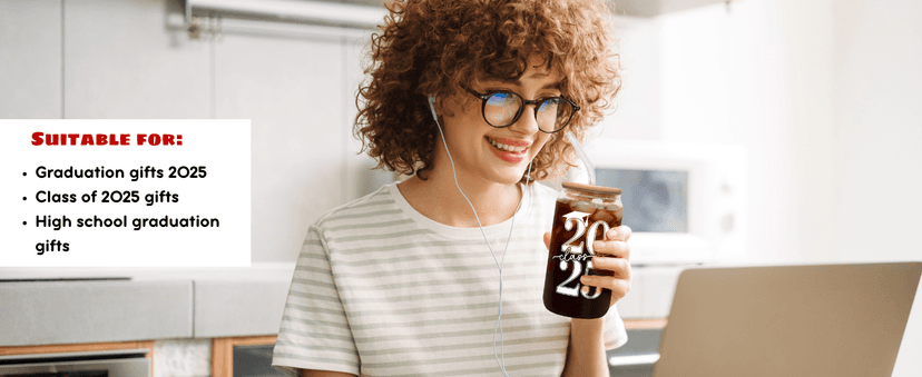 Graduation Gifts - Graduation Gifts 2025 High School - College Grad Gift for Her, Him, Women, Men, Graduates, Friends, Sister - Graduate Gift Ideas - Class of 2025 Cup - 16 Oz Can Glass