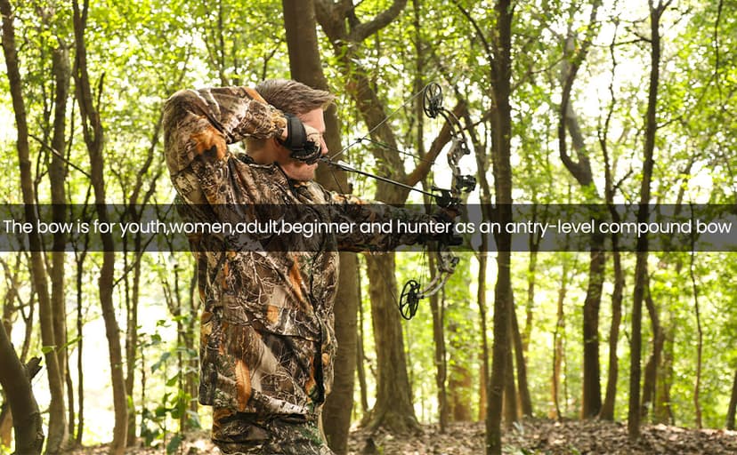 Compound Bow Package for Youth & Adults,Beginners and Women,22.5"-30" Draw Length,10-50 Lbs Draw Weight,290fps,Limbs Made in USA,Hunting Bow Archery Set