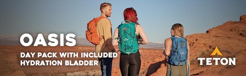 Teton Oasis/Trailrunner Hydration Backpack – Lightweight Water Pack with 2L/3L Bladder for Hiking, Running, Cycling, Biking – 2L/18L/22L Sizes – Sewn-in Rain Cover – Fits Men and Women