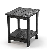LUE BONA Folding Adirondack Chair, Chairs Set of 4, Cup Holder, Woodgrain, Fire Pit, Patio, Pool, Black