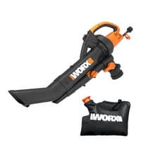 WORX WG505 Trivac 12 Amp 3-in-1 Electric Leaf Blower/Leaf Vacuum/Mulcher, Metal Impeller for Fine Mulching