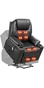 FDW Recliner Chair Push Back Sofa Home Theater Seating with Lumbar Support and Leather Padded Seat Backrest for Living Room