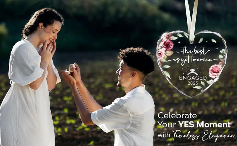 Engagement Gifts for Couples - The Best is Yet to Come Engaged 2025 Glass Ornament – Just Engaged Present Ideas for Newly Women, Bride to Be, Fiance, Friend, Daughter