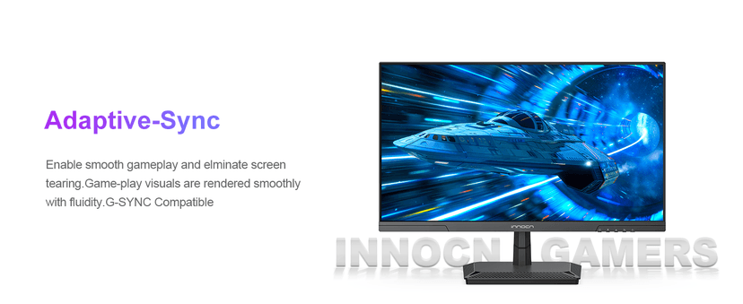INNOCN 24.5" Monitor 1440P 240Hz QHD 2K PC Desktop Gaming Screen Fast IPS HDMI 2.1 Display, DisplayPort, Built-in Speaker, 25G2S