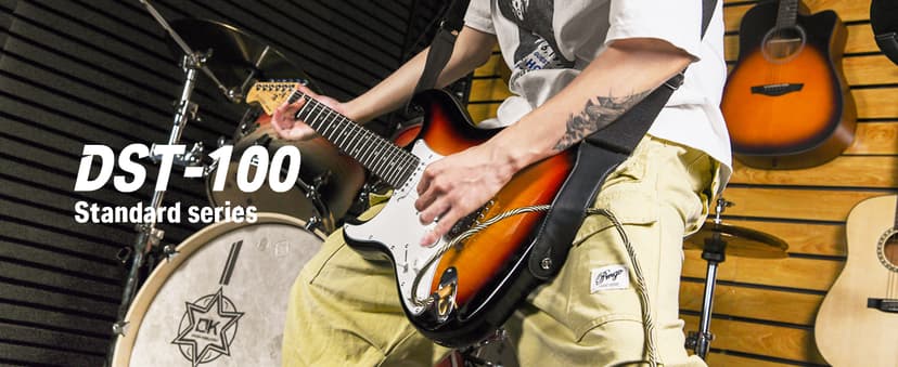 Donner 39 Inch Left-Handed Electric Guitar Kit Solid Body Sunburst Lefty Beginner Set Full-Size with Amplifier Online Lesson Bag Digital Tuner Capo Strap String Cable Picks DST-100SL