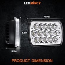 LEDMIRCY H6054 LED Headlights, 5x7 LED Headlights Rectangular 2PCS 90W High Low Sealed Beam Square 7x6 Headlight DOT Approved for Truck Chevy Cherokee Tacoma Ford Van Sedans H5054 H6014 H6052 6053