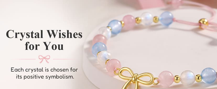 UPROMI 8/9/10 Year Old Girl Birthday Gifts - Bow Crystal Bracelet B0HD6CWC7K