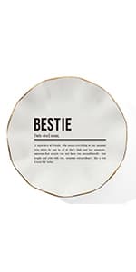 HOME SMILE Ceramic Ring Dish Jewelry Tray for Mom Sister Friends