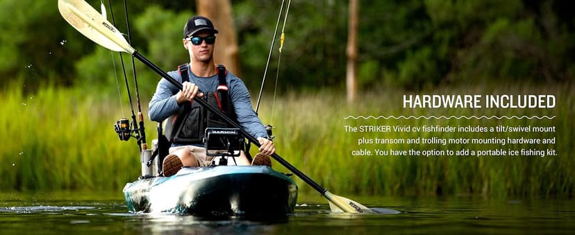 Garmin Striker Vivid 4cv Fishfinder with Transducer - 4-inch LCD Display - Easy-to-Use Scanning Sonar - Color Palettes, 11.2 Ounces (010-02550-00)