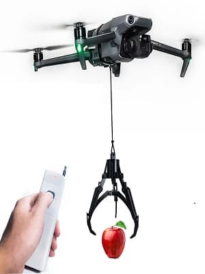 Drone remote control intelligent mechanical claw/hook air releaser pick-up device fishing cast bait fixed-point drop device for DJI drone (We don't sell drones)