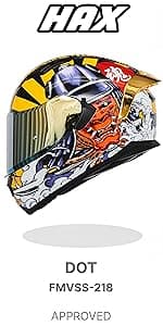 HAX Onix Full Face Motorcycle Helmets DOT Approved, Pinlock Ready & Intercom Slot , Motorbike Powersports Street Racing for Men Women(Pearl White, L)