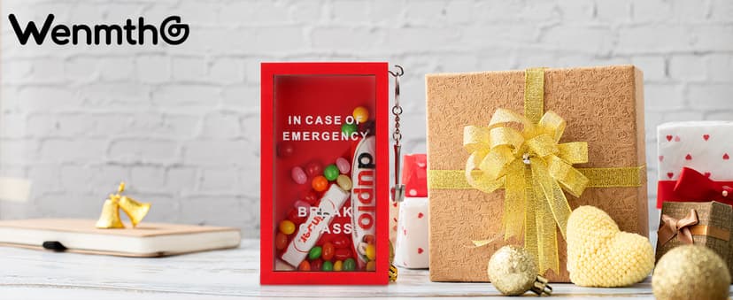 Funny Gift Emergency Box - Create Self Defined Idea Jar w/Hammer, Break in Case of Emergency Box - Desk Decor - Personalized Gag Gift for Friends Coworkers