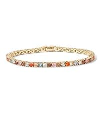 PAVOI 14K Gold Plated 3mm Cubic Zirconia Classic Tennis Bracelet | Gold Bracelets for Women | Size 6.5-7.5 Inch