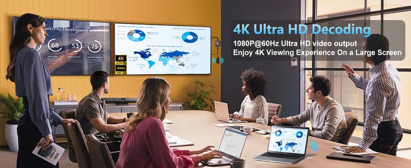 Wireless HDMI Dongle Adapter 4K, SOCLLLife Display Receiver for iOS/Android/Windows Devices to TV, Monitor, or Projector, Screen Mirroring with Airplay/Miracast/DLNA for Movies, Presentations