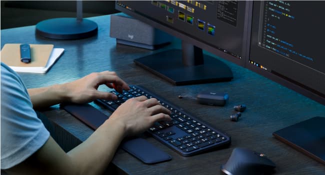 Logitech MX Keys S Wireless Keyboard, Low Profile, Fluid Precise Quiet Typing, Programmable Keys, Backlighting, Bluetooth, USB C Rechargeable, for Windows PC, Linux, Chrome, Mac - Graphite