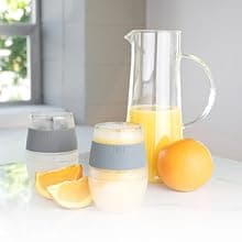 Host Wine Freeze Cup Set of 2 - Plastic Double Wall Insulated Wine Cooling Freezable Drink Glasses with Freezing Gel, Wine Glass Gift for Red and White Wine, 8.5 oz Marble