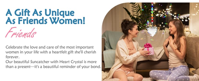Birthday Gifts for Women Friendship, New Beginning Gifts for Her Friends Coworkers Her Wife Mom Daughter Sister Aunt Heart Crystals Suncacther