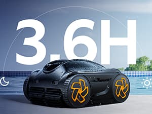 iGarden 4-in-1 Robotic Pool Cleaner, 3.6H Cordless Pool Vacuum for Inground & Above Ground Pools, Touchscreen & APP Control, Smart Navigation & Self-Parking, Cleaning Floor, Wall & Waterline, Black