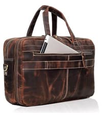 HLC Leather Toiletry Bag for Men - Best Gift for Men - Premium Genuine Leather Dopp Kit Shaving Kit Organizer Travel Kit Pouch Bag for Men - Large Size - Rustic Brown