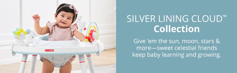 Skip Hop Baby Activity Center: Interactive Play Center with 3-Stage Grow-with-Me Functionality, 4mo+, Silver Lining Cloud