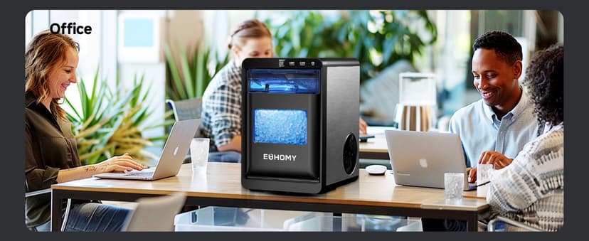 EUHOMY Nugget Ice Maker Countertop, 40Lbs/24H Pebble Ice Maker Machine, Self-Cleaning Countertop Sonic Ice Makers with Ice Scoop&Basket, Pellet Ice Maker Machine for Home/Kitchen/Office
