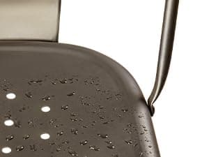 Furmax Metal Dining Chair Indoor-Outdoor Use Stackable Classic Trattoria Chair Chic Dining Bistro Cafe Side Metal Chairs Set of 4 (Black)